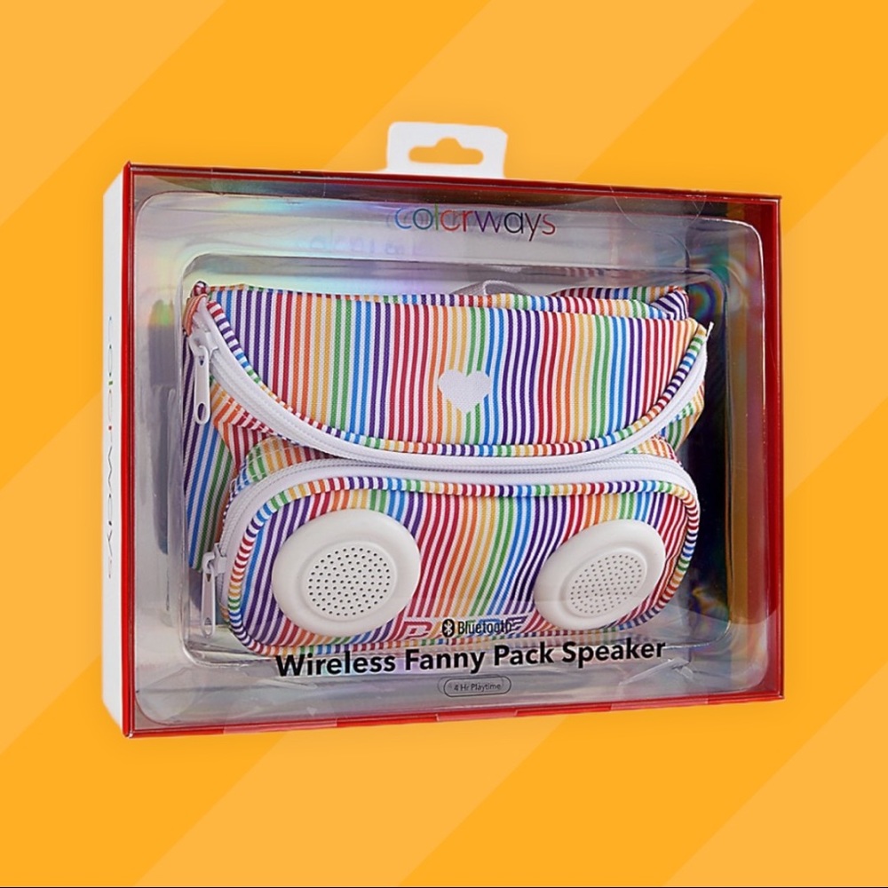 Colorways Pride Wireless Fanny Pack Speaker- Bluetooth Rainbow print NIB
